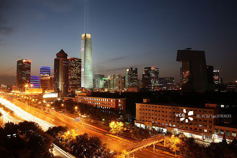 北京CBD夜景图片素材