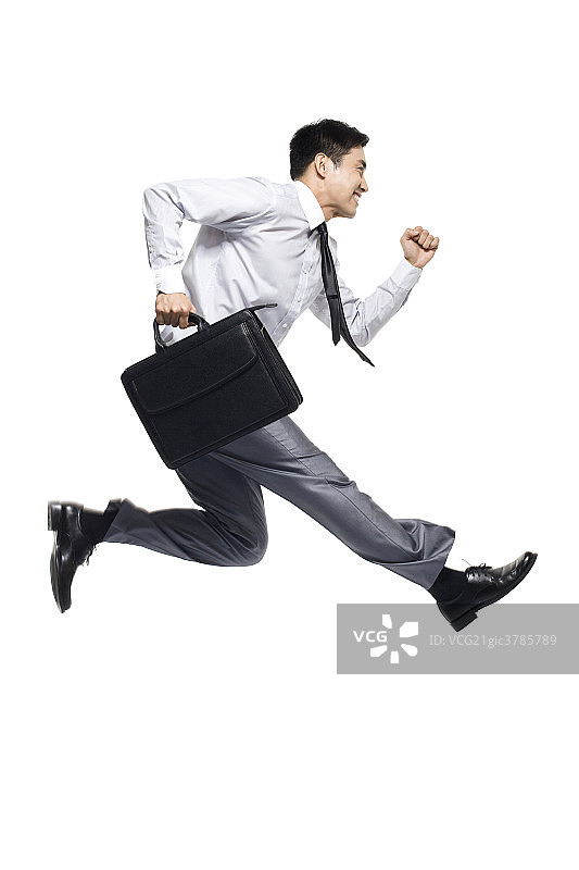 商务男士跳跃图片素材