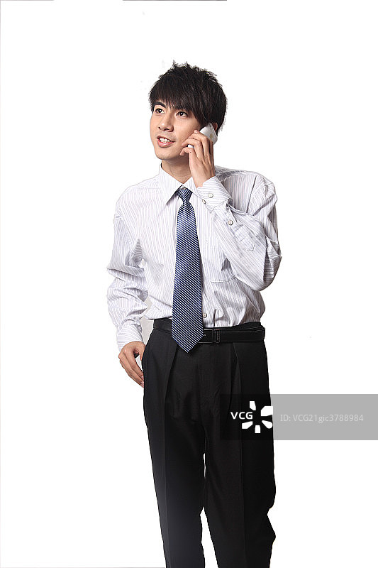 使用苹果手机的商务男士图片素材