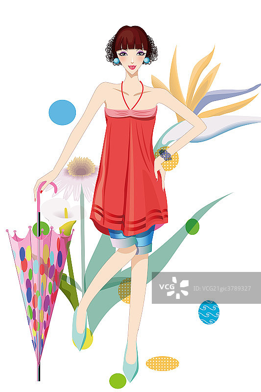 一个年轻时尚的女人图片素材