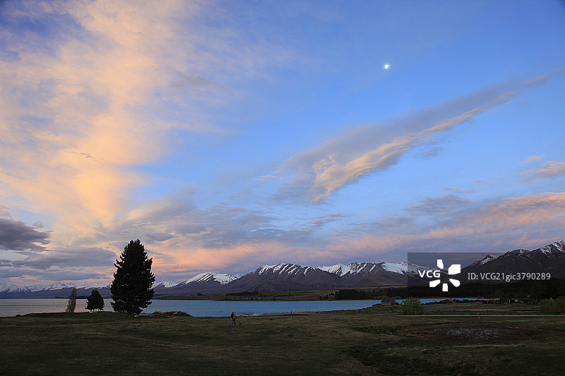 新西兰,雪山,湖图片素材