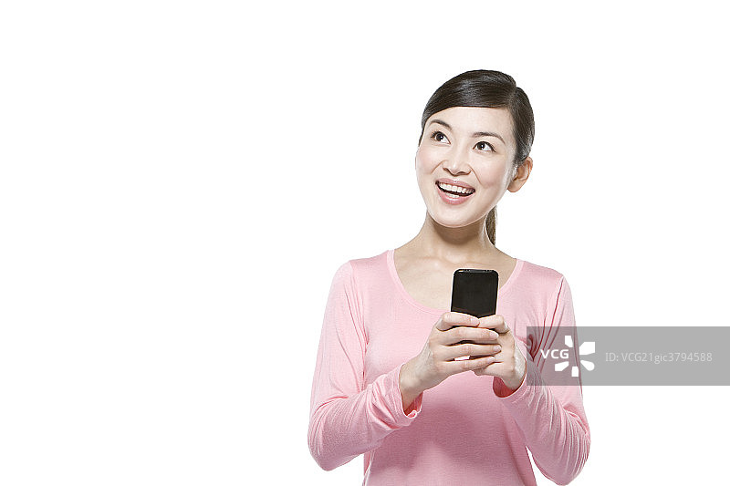 青年女子和手机图片素材