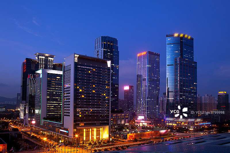 广东省深圳夜景图片素材