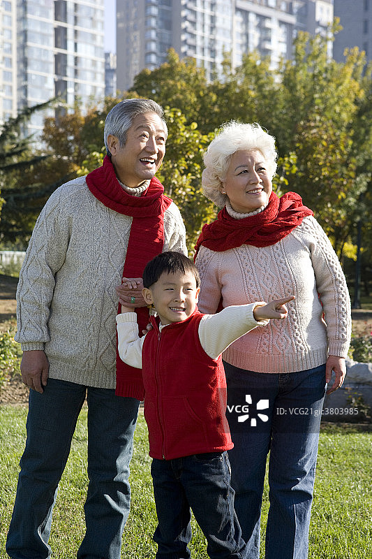祖父母和孙子在一起嬉戏图片素材
