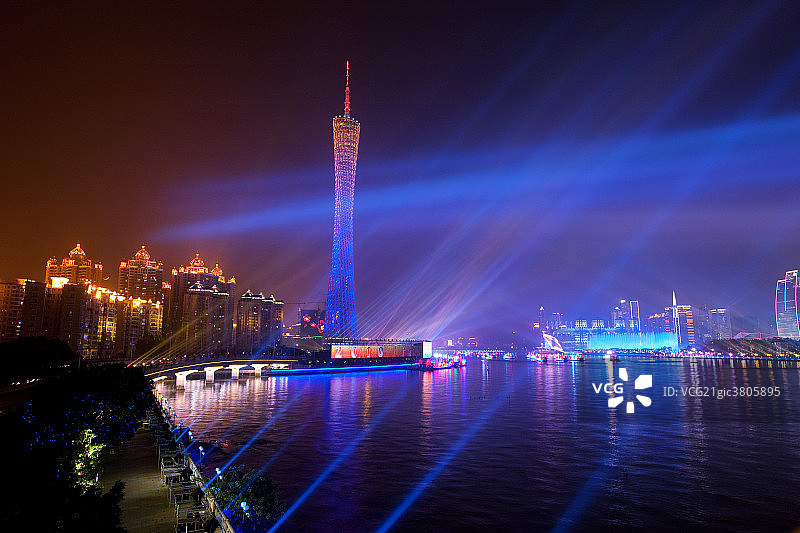 广州城市及亚运会场馆夜景图片素材