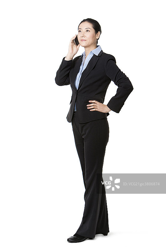商务女士和手机图片素材