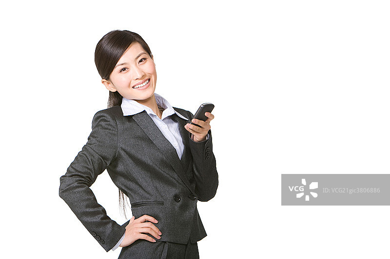 商务女士和手机图片素材