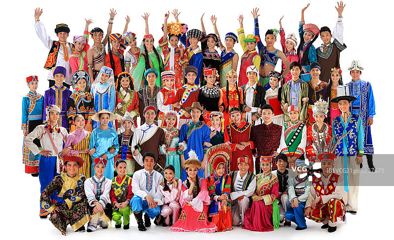 中国56个民族大团结图片素材