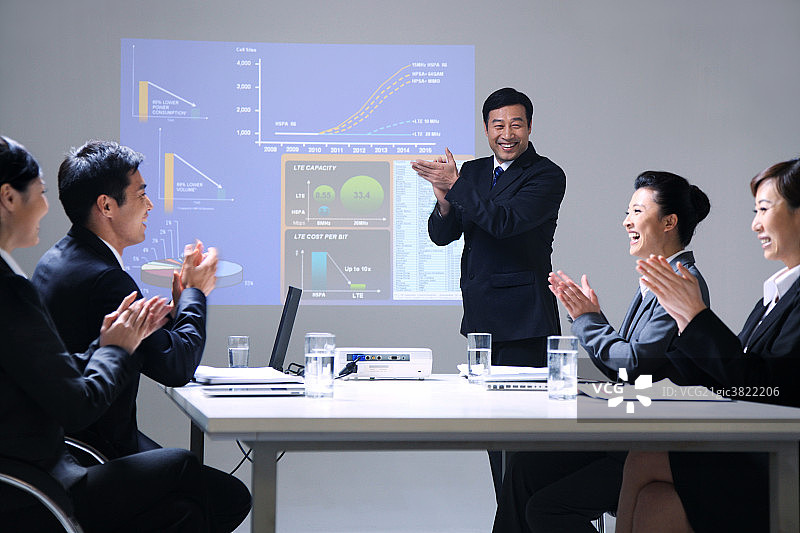东方人商务会议图片素材
