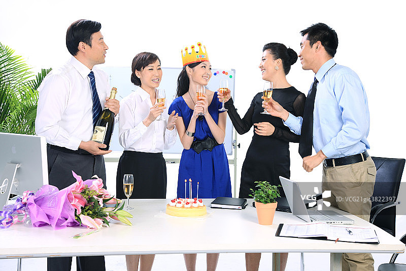 东方人商务庆祝图片素材