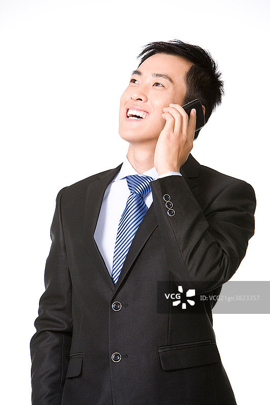 青年商务男子打电话图片素材