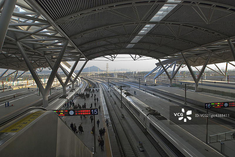 高铁广州南站站台俯视图片素材