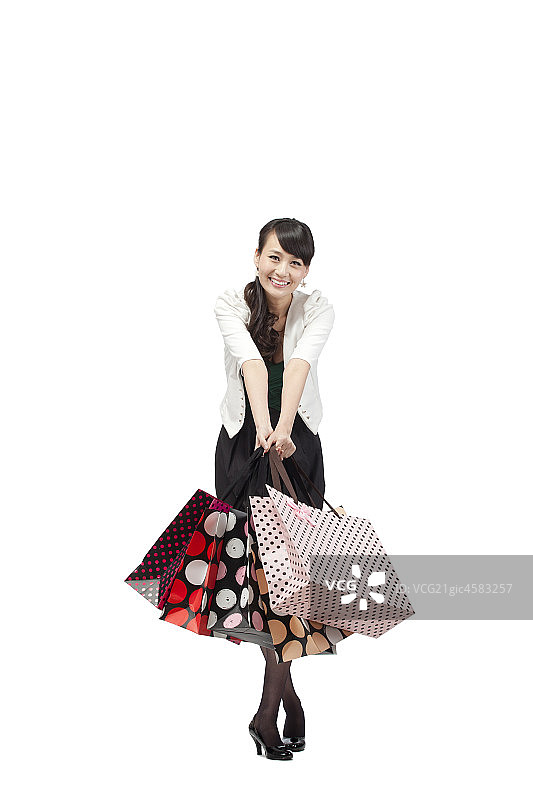 女孩购物图片素材