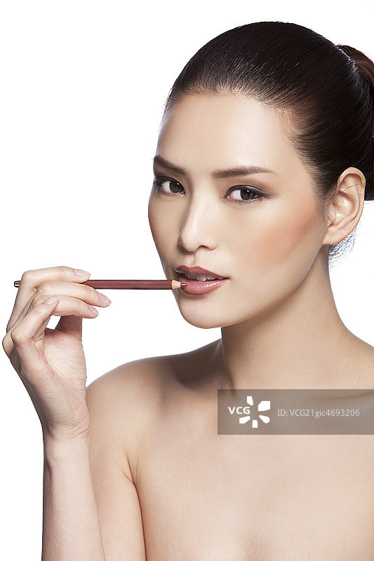 美女画唇线图片素材