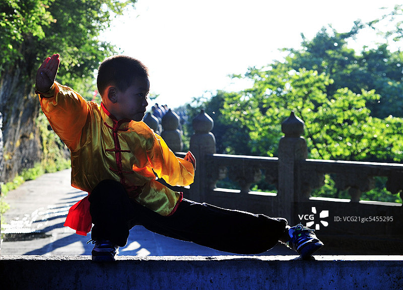 东方儿童练武功图片素材