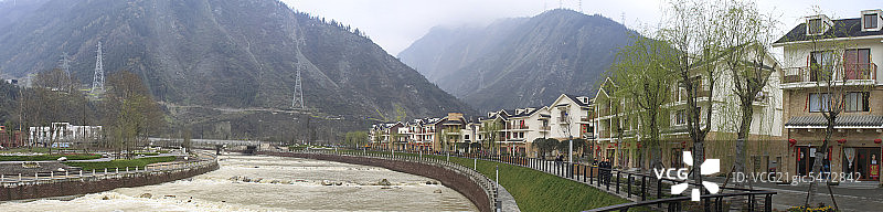 汶川震后新居图片素材