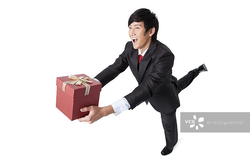 商务男士和礼物盒图片素材
