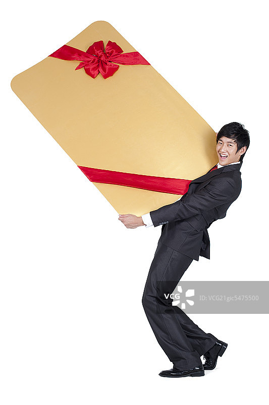 商务人士和礼品卡图片素材