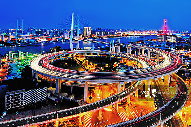 上海南浦大桥夜景图片素材