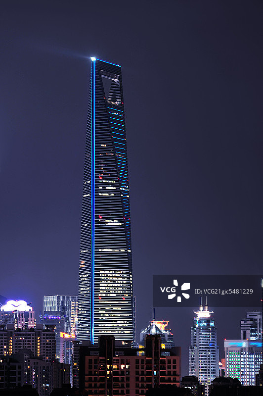 上海环球金融中心夜景图片素材