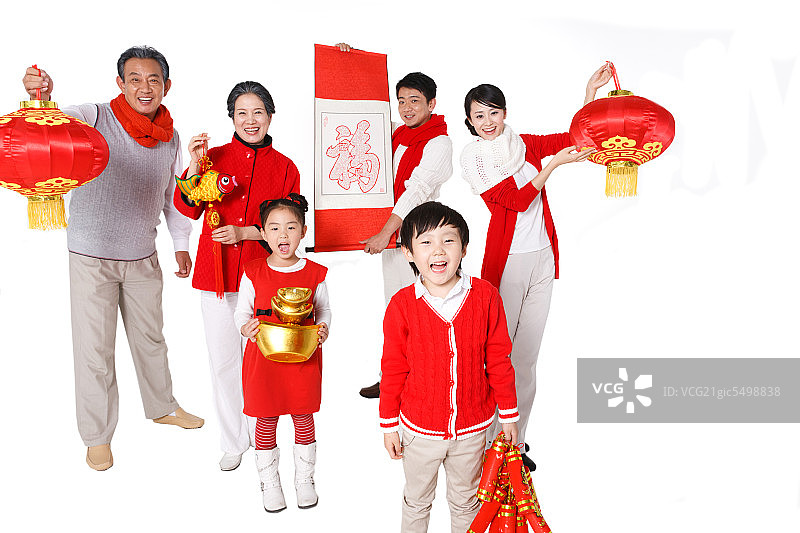 东方家庭过年图片素材