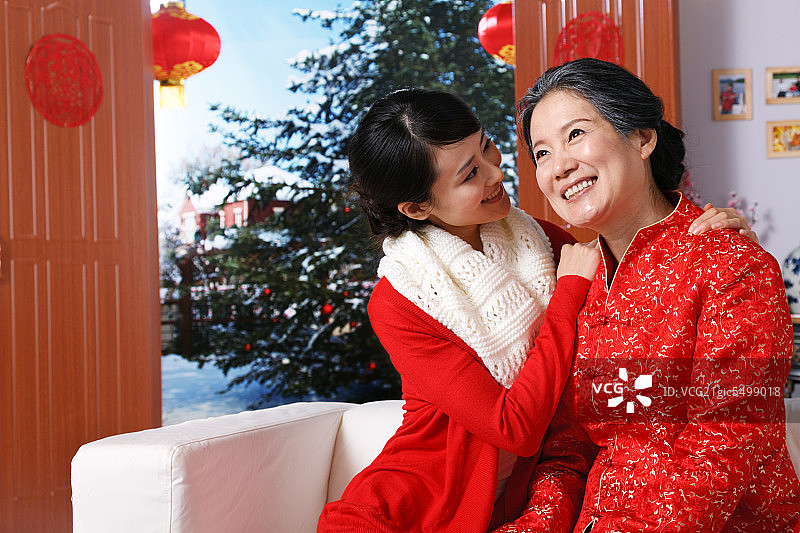 东方家庭过年图片素材