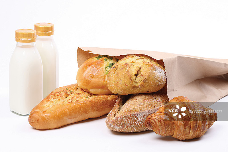 面包牛奶图片素材