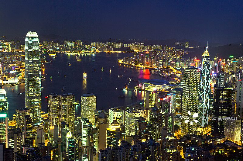 香港城市建筑夜景图片素材