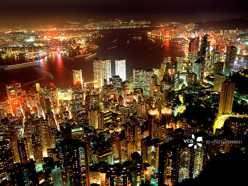 香港城市建筑夜景图片素材