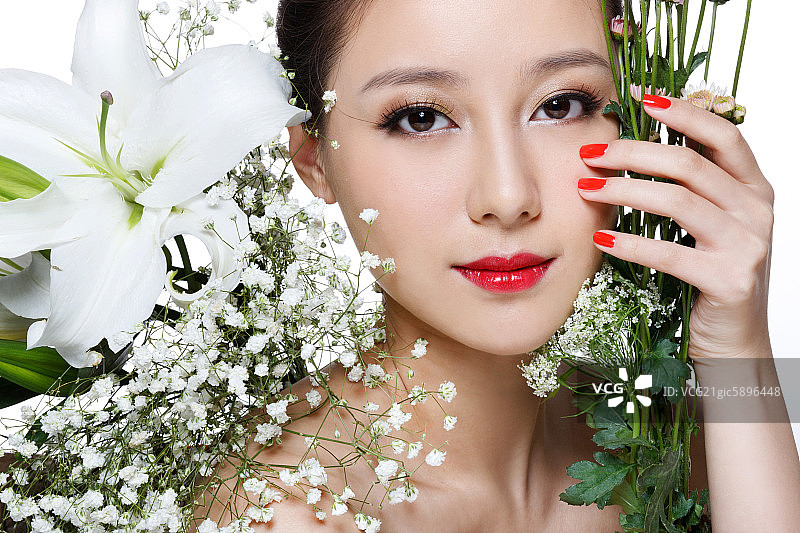 东方女人妆面图片素材