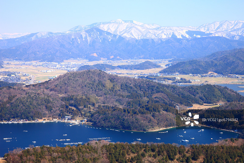 若狭町的三方五湖，福井县图片素材