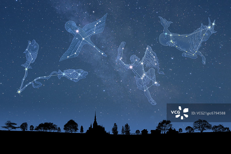 夜空中的星座图片素材