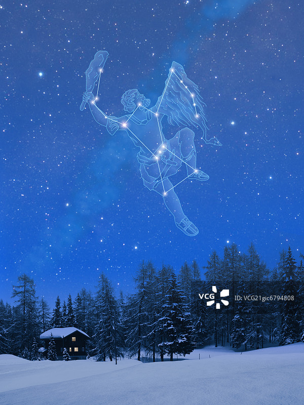 瑞士雪景中的猎户座图片素材