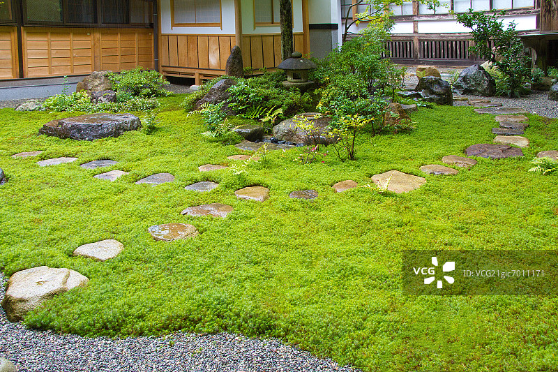 岐阜县高山市的日式传统园林图片素材