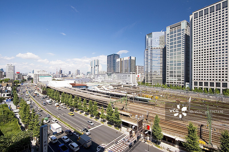 品川火车站高角度景观，日本本州岛东京图片素材