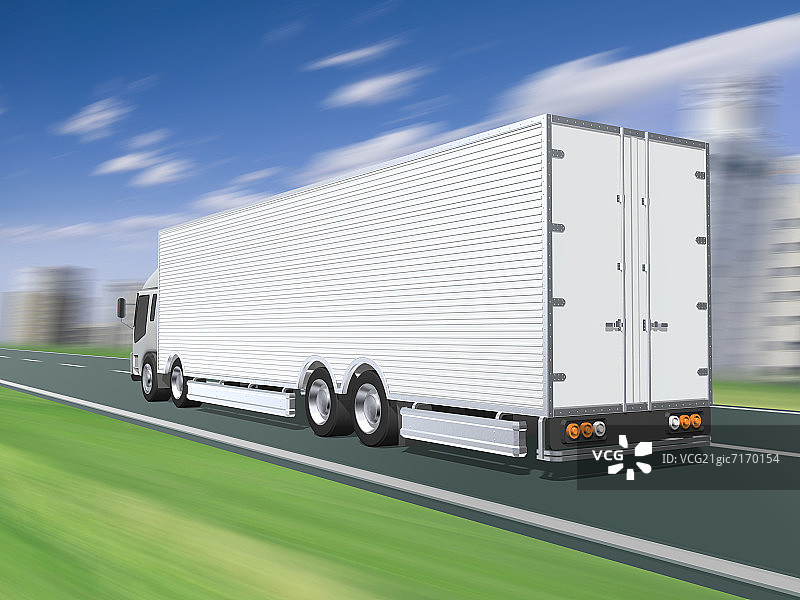 公路上的配送卡车图片素材