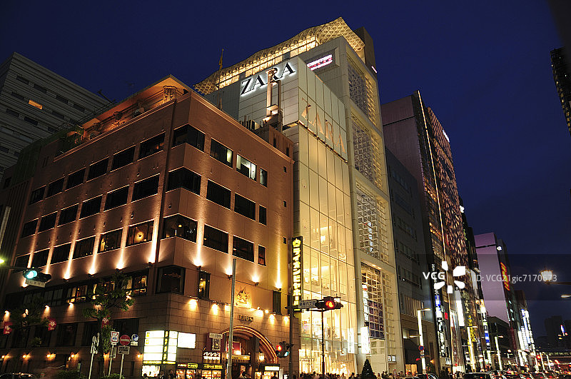 银座六丁目夜景图片素材