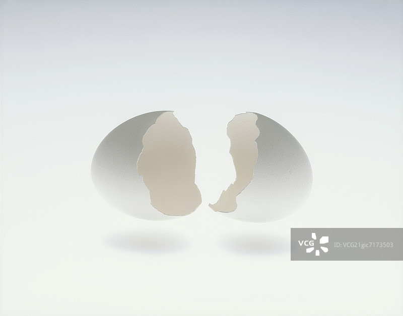 白色背景上的破鸡蛋图片素材