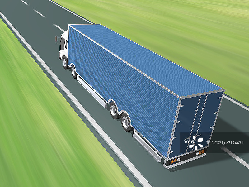 公路上的配送卡车图片素材