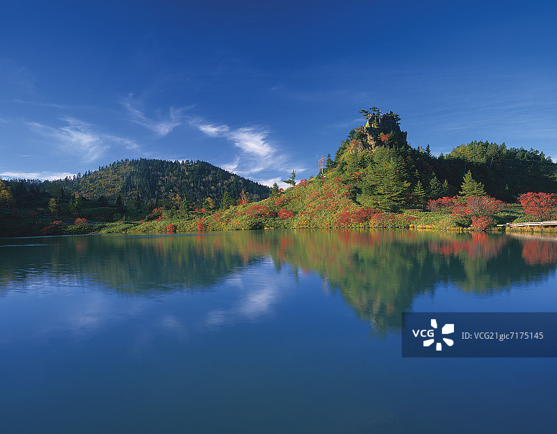 日本群马县草津山湖图片素材