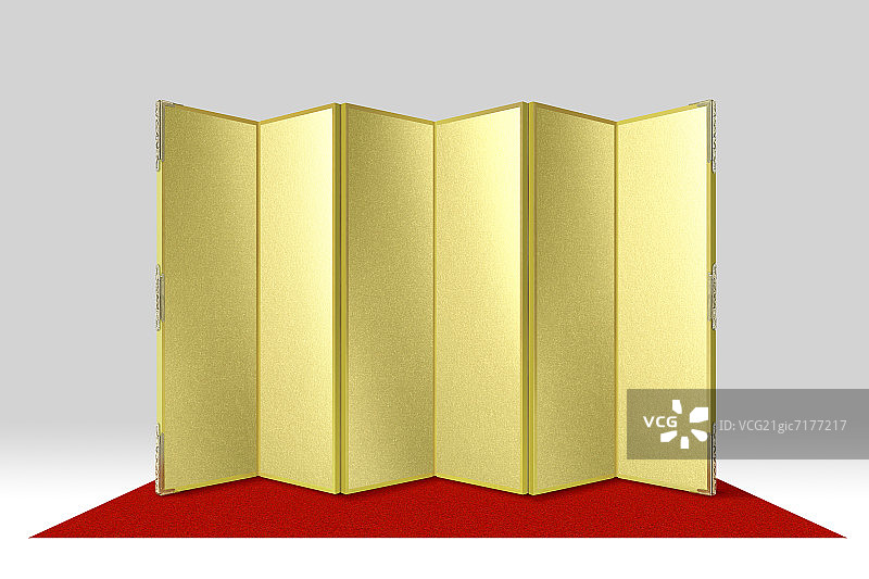 红地毯上的金色屏风图片素材