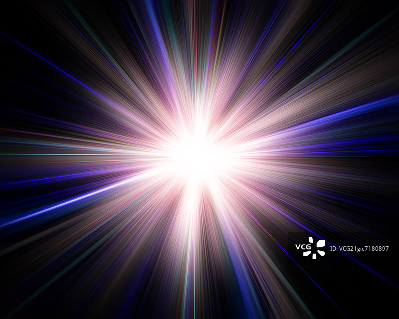 彩色光芒迸发图片素材