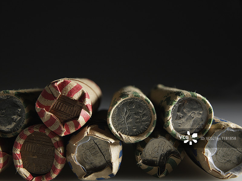 美国硬币卷图片素材