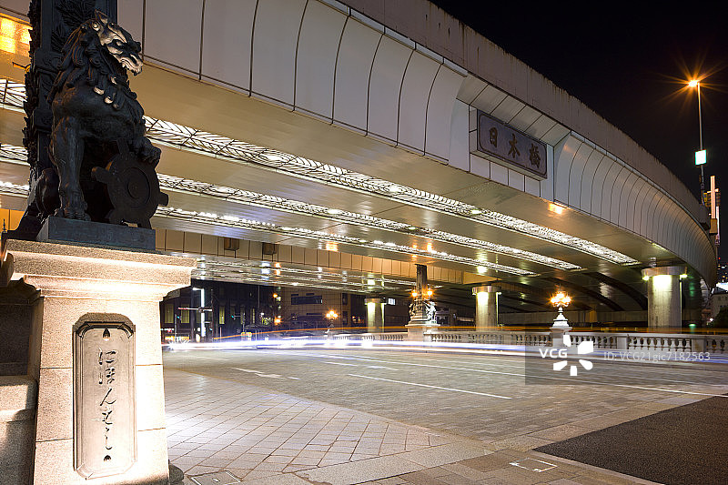 东京中央区日本桥夜景图片素材