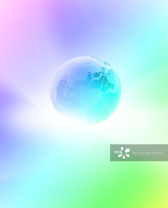 彩色光环绕的地球图片素材
