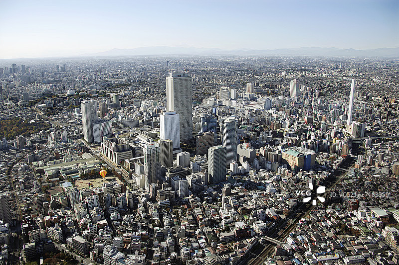 日本本州岛东京丰岛区池袋航拍图片素材