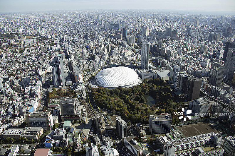 东京城市景观：东京巨蛋，文京区图片素材
