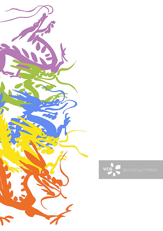 彩色龙图片素材