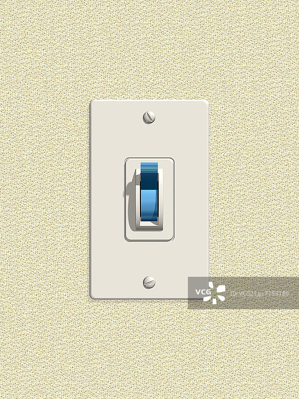 墙上的蓝色开关图片素材