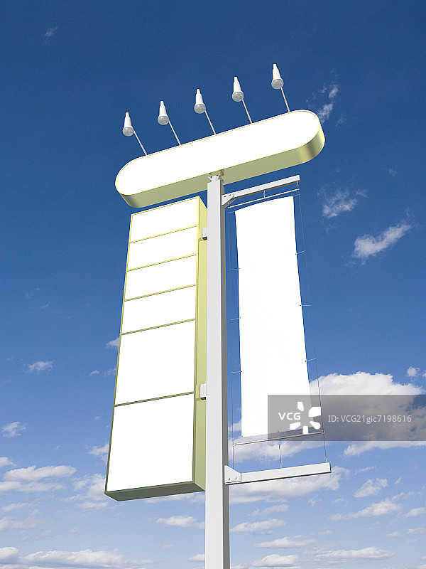 蓝天下的广告牌和banner图片素材